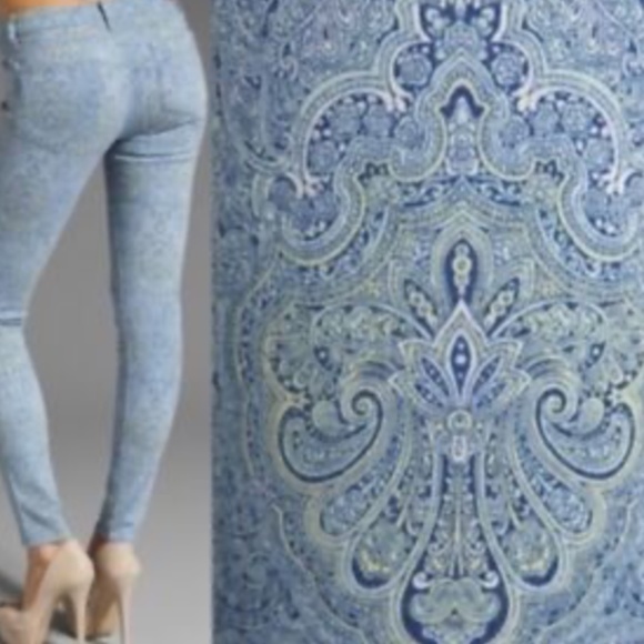 Paige Verdugo Ultra Skinny Jeans in Aruba Paisley sz 26 rise 8.5” inseam 30” - Picture 4 of 9